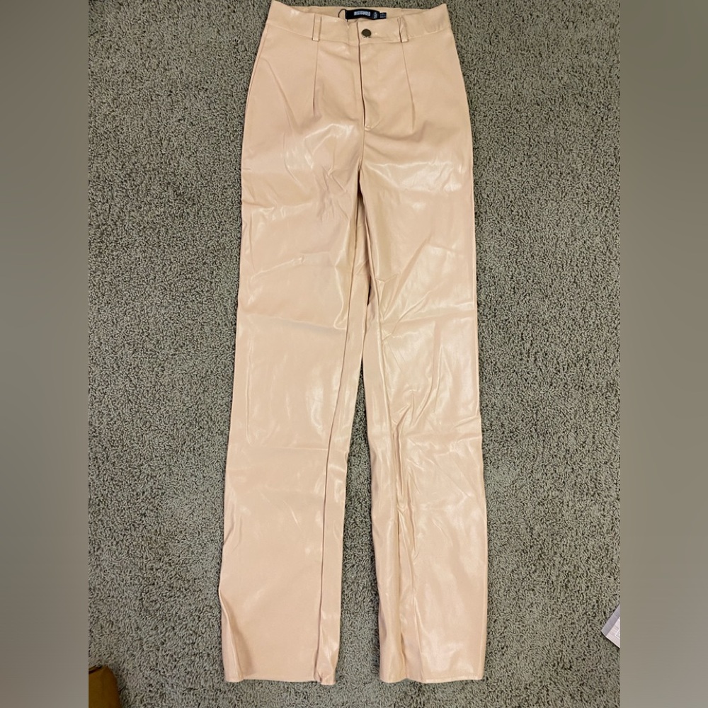 Missguided Peach colored Pleather Pants NWT size 2